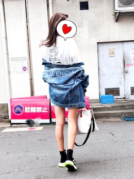 「ソックススニーカー」｜「アイテム（デニムジャケット）」を使った、xxx11さん（レディース・167cm）の秋コーディネート