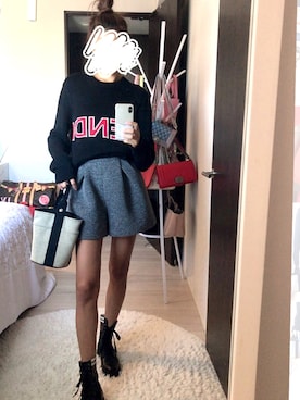 「FENDI（フェンディ）のアイテム（ニット/セーター、ブラック系）」を使った、xxx11さん（レディース・167cm）の秋コーディネート