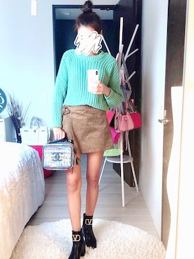 「VALENTINO（ヴァレンティノ）のアイテム（ブーツ、ブラック系）」を使った、xxx11さん（レディース・167cm）の秋コーディネート