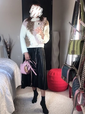 「EIMY ISTOIRE（エイミーイストワール）のアイテム（ニット/セーター、ホワイト系）」を使った、xxx11さん（レディース・167cm）の秋コーディネート