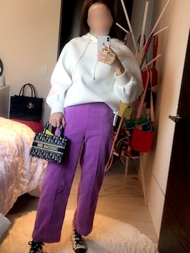 「RonHerman VINTAGE（ロンハーマンヴィンテージ）のアイテム（パーカー、ホワイト系）」を使った、xxx11さん（レディース・167cm）の冬コーディネート