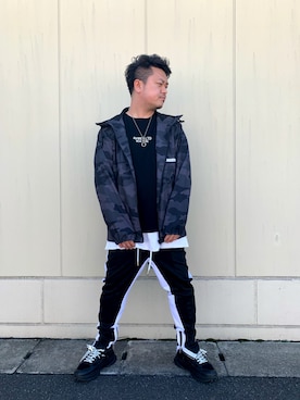 「AVIREX（アヴィレックス）のアイテム（ナイロンジャケット）」を使った、H.MASAOKAさん（メンズ・175cm）の春コーディネート
