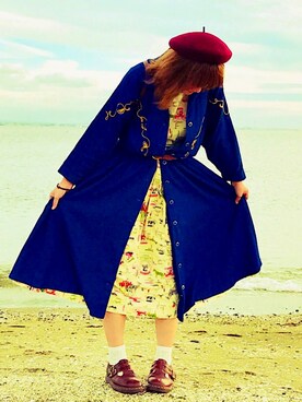「LOWRYS FARM（ローリーズファーム）のアイテム（ハンチング/ベレー帽、レッド系）」を使った、chaoriさん（レディース・159cm）の秋コーディネート