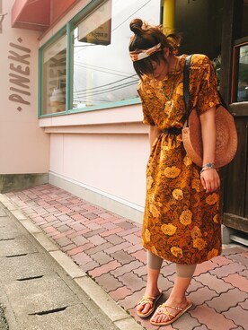 「激安コーデ」｜「アイテム（ワンピース/ドレス）」を使った、chaoriさん（レディース・159cm）の夏コーディネート