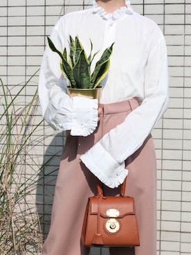 「アイテム（スーツパンツ、ピンク系）」を使った、CHEN_XIAOLIN_さん（レディース・170cm）の春コーディネート