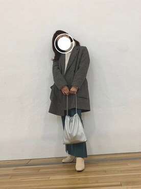 「お洒落好きな人と繋がりたい」｜「アイテム（ジャケット/アウター）」を使った、miiさん（レディース・160cm）の冬コーディネート