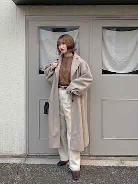 「LOWRYS FARM（ローリーズファーム）のセンタープレスカラーフレアパンツ　870189（その他パンツ）」を使った、𝑠𝑎𝑦𝑎𝑘𝑎さん（レディース・155cm）の秋コーディネート