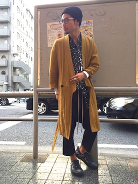 「Azuma.（アズマ）のアイテム（その他アウター）」を使った、給前友貴さん（メンズ・172cm）の春コーディネート