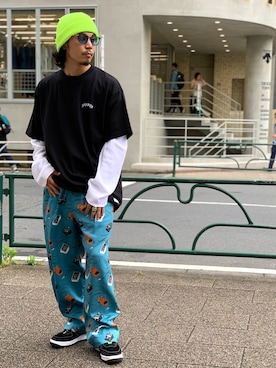 「Azuma.（アズマ）のアイテム（パンツ）」を使った、給前友貴さん（メンズ・172cm）の春コーディネート
