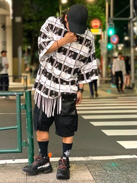 「Azuma.（アズマ）のアイテム（トップス）」を使った、給前友貴さん（メンズ・172cm）の夏コーディネート