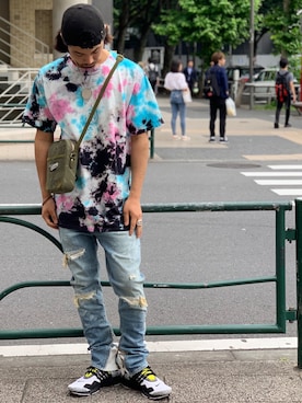 「READY MADES（レディーメイド）のアイテム」を使った、給前友貴さん（メンズ・173cm）の夏コーディネート