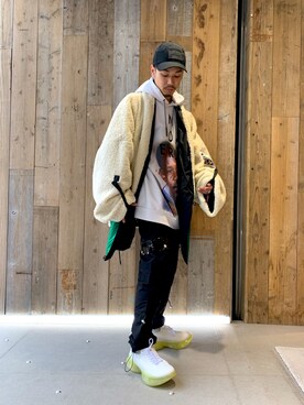 「A-COLD-WALL*（アコールドウォール）のアイテム（帽子）」を使った、給前友貴さん（メンズ・172cm）の秋コーディネート