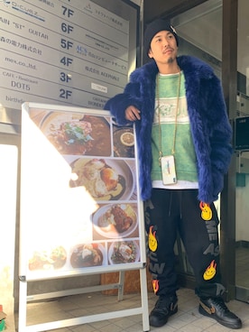 「ALCHEMIST（アルケミスト）のアイテム」を使った、給前友貴さん（メンズ・172cm）の冬コーディネート