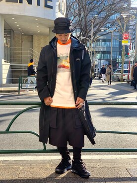 「A-COLD-WALL*（アコールドウォール）のアイテム（ジャケット/アウター）」を使った、給前友貴さん（メンズ・172cm）の冬コーディネート