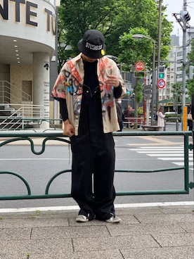 「Azuma.（アズマ）のアイテム（サロペット/オーバーオール）」を使った、給前友貴さん（メンズ・172cm）の春コーディネート