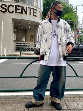「Azuma.（アズマ）のアイテム（ジャケット/アウター）」を使った、給前友貴さん（メンズ・172cm）の夏コーディネート