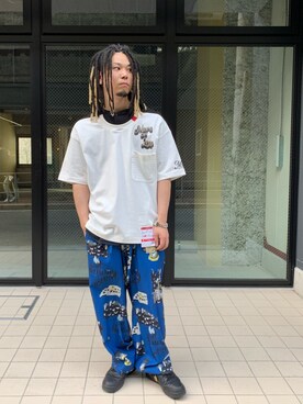 「Azuma.（アズマ）のアイテム（パンツ）」を使った、給前友貴さん（メンズ・170cm）の春コーディネート