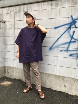 「YANTOR（ヤントル）のアイテム（パンツ）」を使った、Takahiro Teradaさん（メンズ・170cm）の夏コーディネート
