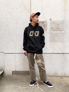 「aie」｜「アイテム（パーカー）」を使った、Takahiro Teradaさん（メンズ・170cm）の秋コーディネート