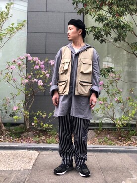 「CIAOPANIC（チャオパニック）のアイテム（その他アウター）」を使った、Takahiro Teradaさん（メンズ・170cm）の春コーディネート