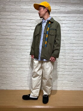 「MANEBU（マネブ）のアイテム（サンダル）」を使った、Takahiro Teradaさん（メンズ・170cm）の春コーディネート