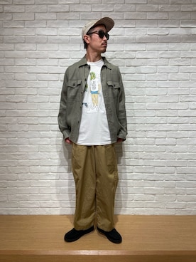 「MANEBU（マネブ）のアイテム（サンダル）」を使った、Takahiro Teradaさん（メンズ・170cm）の春コーディネート