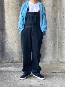 「BIG MAC（ビッグマック）のアイテム（サロペット/オーバーオール）」を使った、Takahiro Teradaさん（メンズ・170cm）の夏コーディネート