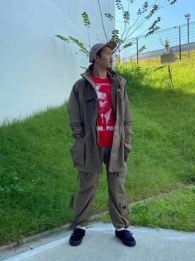 「WILD THINGS（ワイルドシングス）のアイテム（モッズコート）」を使った、Takahiro Teradaさん（メンズ・170cm）の秋コーディネート