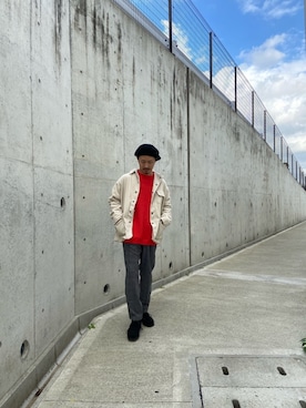 「ハンティングジャケット」｜「アイテム（カバーオール）」を使った、Takahiro Teradaさん（メンズ・170cm）の冬コーディネート