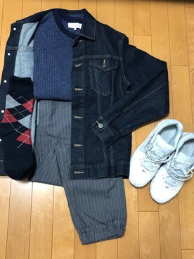 「アイテム（レッグウェア、ブルー系）」を使った、さくさん（メンズ・176cm）の春コーディネート