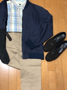 「アイテム（スリッポン）」を使った、さくさん（メンズ・176cm・20代）の春コーディネート