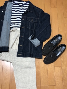 「アイテム（スリッポン）」を使った、さくさん（メンズ・176cm・20代）の春コーディネート