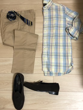 「アイテム（スリッポン）」を使った、さくさん（メンズ・176cm・20代）の夏コーディネート