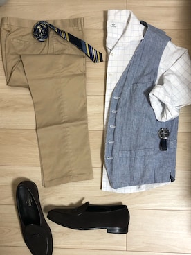 「アイテム（スリッポン）」を使った、さくさん（メンズ・176cm・20代）の夏コーディネート