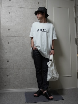 「AIGLE（エーグル）のアイテム（トップス）」を使った、kenさん（メンズ・160cm）の夏コーディネート