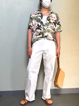 「SEVENDAYS=SUNDAY（セブンデイズサンデイ）のアイテム（チノパンツ）」を使った、ぴろぷんさん（メンズ・174cm）の夏コーディネート