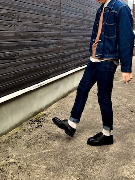 「KLEMAN（クレマン）の＜KLEMAN＞ PADRE/シューズ（モカシン/デッキシューズ）」を使った、レッサー🦖さん（メンズ・171cm）の冬コーディネート