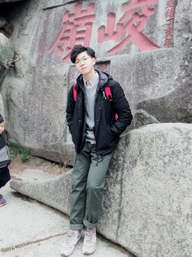「Dustyのアイテム」を使った、我是菲尔德さん（メンズ・173cm）の春コーディネート