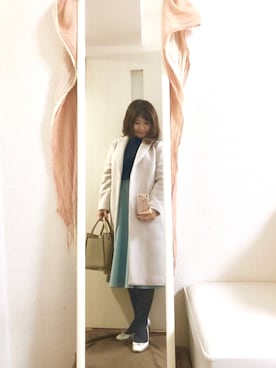 「骨格診断ストレート」｜「アイテム（チェスターコート）」を使った、ElleRoseさん（レディース・152cm）の冬コーディネート