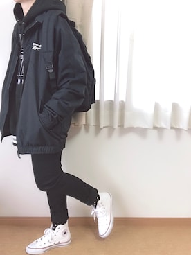 「ストリート服が好き」｜「アイテム（ナイロンジャケット）」を使った、miiさん（レディース・154cm）の秋コーディネート
