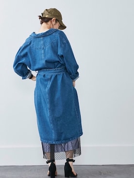 「MEDE19F（メデジュウキュウ）のアイテム（デニムジャケット）」を使った、MEDE19Fさん（レディース・160cm）の冬コーディネート