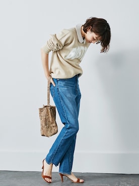 「MEDE19F（メデジュウキュウ）のアイテム（スウェット）」を使った、MEDE19Fさん（レディース・164cm）の春コーディネート