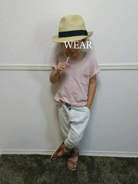 「歩く歩く歩く。のアイテム（その他、その他）」を使った、OU.さん（キッズ・130cm）の夏コーディネート