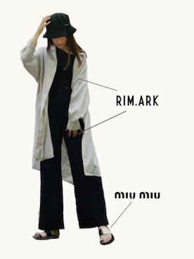「RIM.ARK（リムアーク）のアイテム（その他アウター）」を使った、𝕔𝕙𝕠𝕔𝕠さん（レディース・160cm）の夏コーディネート