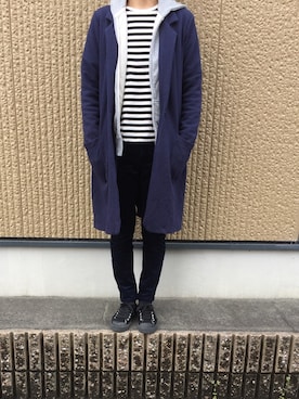 「stradivarius（ストラディバリウス）のアイテム（ステンカラーコート）」を使った、にっこさん（レディース・157cm）の春コーディネート