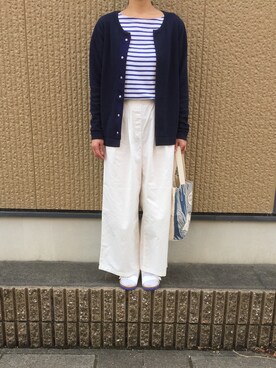 「SEVENDAYS=SUNDAY（セブンデイズサンデイ）のアイテム（チノパンツ）」を使った、にっこさん（レディース・157cm）の春コーディネート