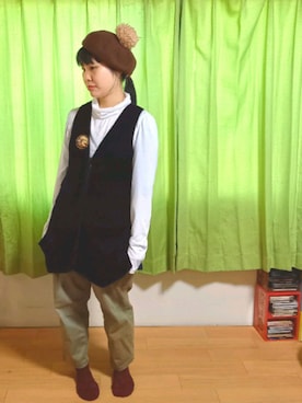 「ブラウンコーデ」｜「アイテム（フレグランス）」を使った、Tamaさん（レディース・152cm）の冬コーディネート