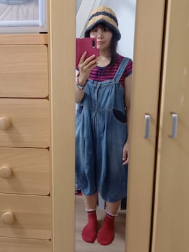 「FRAPBOIS（フラボア）のアイテム（オールインワン・サロペット）」を使った、Tamaさん（レディース・152cm）の夏コーディネート