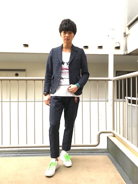 「チャンルー」｜「アイテム（ジャケット/アウター）」を使った、渡邉康輝さん（メンズ・178cm）の秋コーディネート