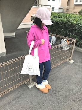 「merry jenny（メリージェニー）のアイテム（帽子）」を使った、popcoonさん（キッズ・138cm）の秋コーディネート